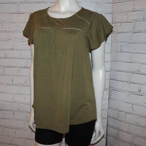 🌿 Olive Green Blouse · Olivia Sky · Size Small